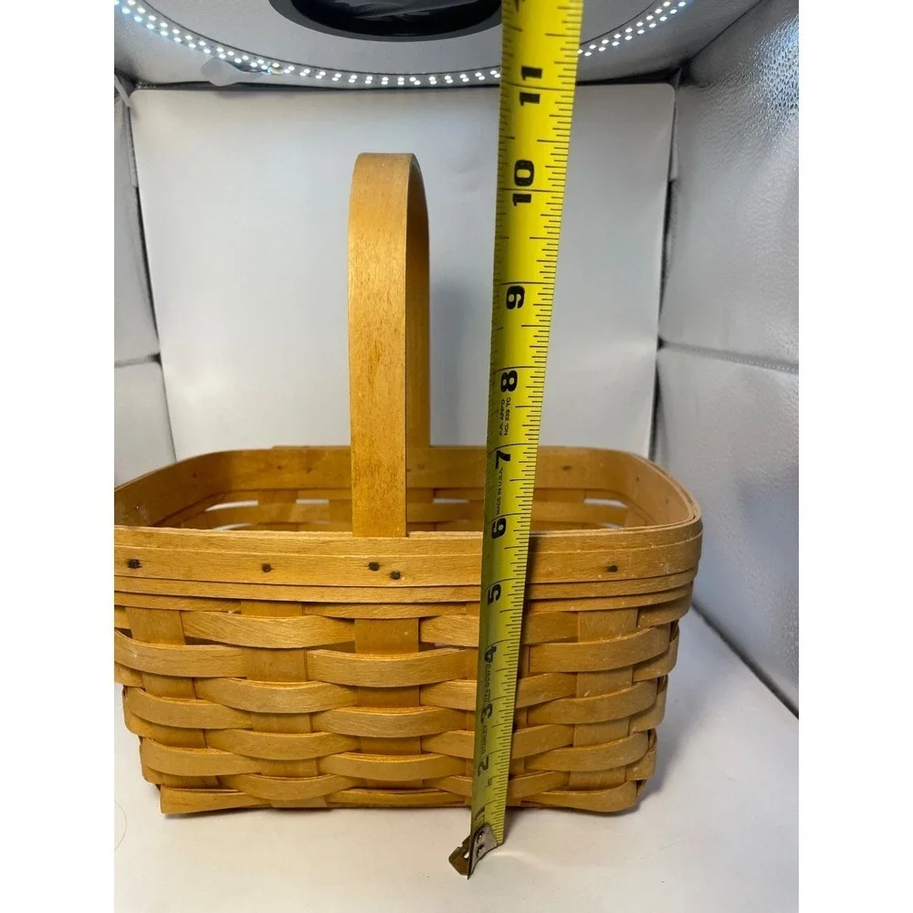 Longaberger Vintage 1998 Medium Market Basket Stationary Handle+Prot. Farmhouse